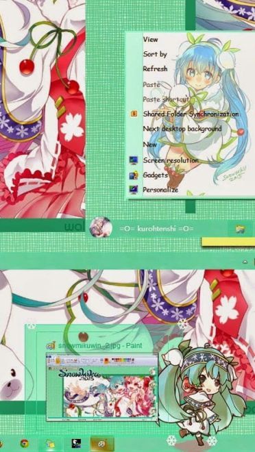 【win7主题】雪初音~snow miku2015~雪莲花裙~