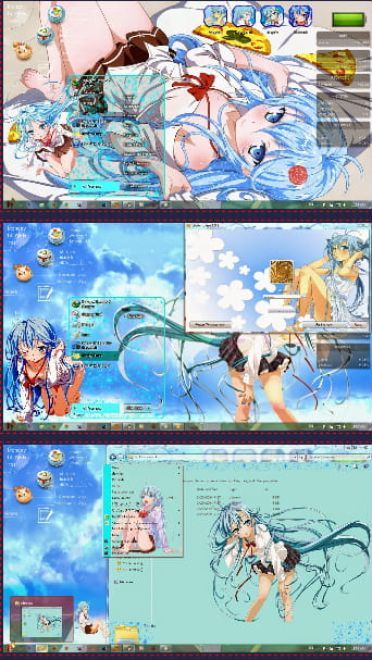 【win7主题】电波女与青春男~湛蓝色的天空下~