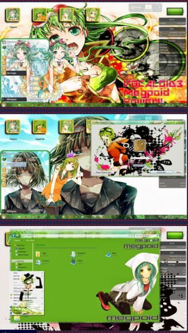 【win7主题】V家 GUMI 绿是一种奇迹