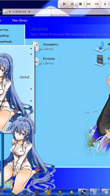 【win7主题】斩！赤红之瞳 艾斯德斯 蓝色系电脑