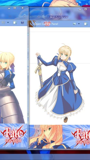 【win7主题】fate stay night 超精美吾王 双子saber