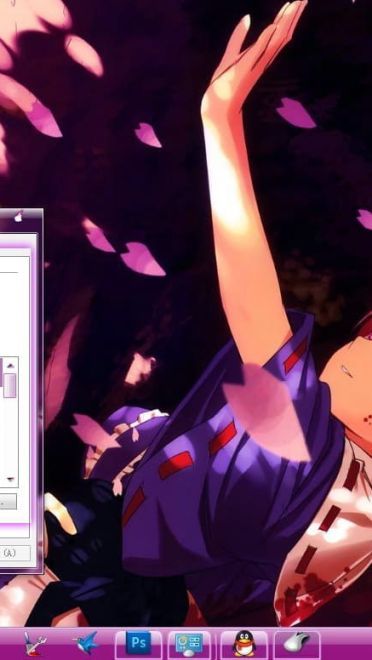 【win7主题】光の飞樱 东方project 西行寺幽幽子