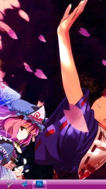 【win7主题】光の飞樱 东方project 西行寺幽幽子