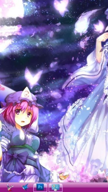 【win7主题】光の飞樱 东方project 西行寺幽幽子