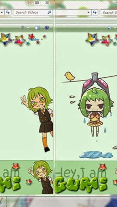 【win7主题】V家主题 元气电音娘Gumi小姐姐