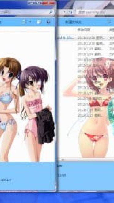 【win7主题】泳装少女萌 清新蓝色调 萌娘资源