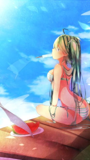 【win7主题】miku！miku！miku最美！翠绿色泳装初音