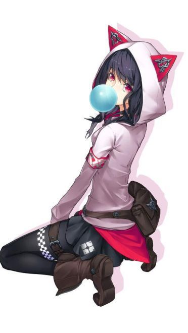 手机壁纸悠闲的泡泡糖妹纸