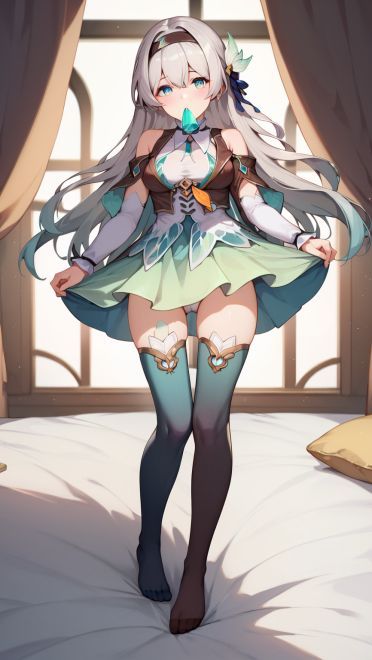 崩坏星穹铁道 流萤手机壁纸 渐变色丝袜黑丝