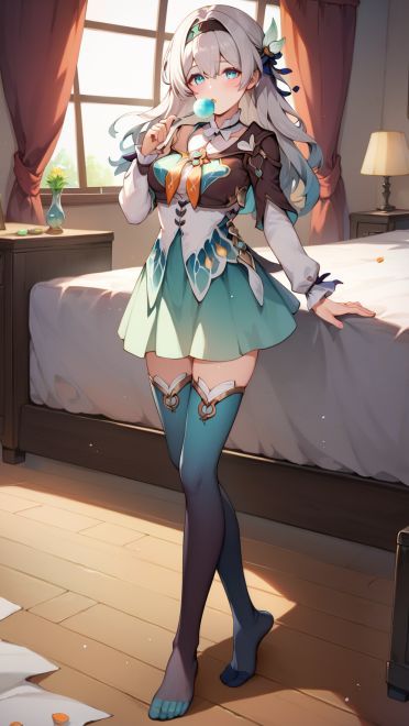 崩坏星穹铁道 流萤手机壁纸 渐变色丝袜黑丝