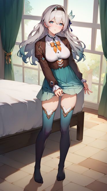 崩坏星穹铁道 流萤手机壁纸 渐变色丝袜黑丝