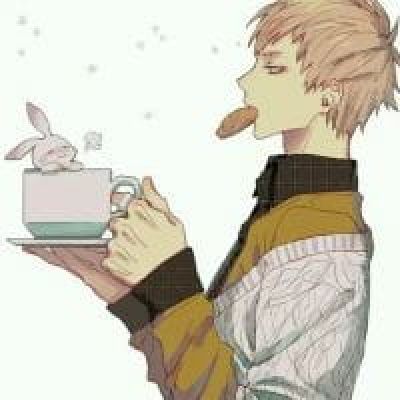 动漫头像男 优雅的喝茶