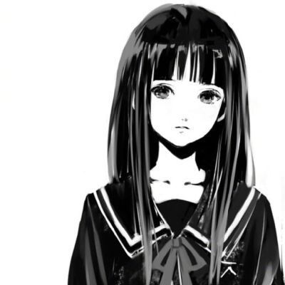 日系黑白病娇女生头像