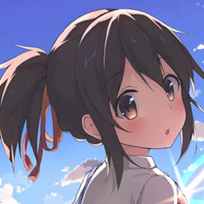 《你的名字》水宫三叶 二次元头像女生呆萌