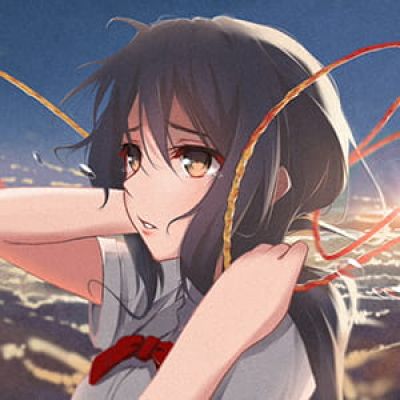 《你的名字》水宫三叶 二次元头像女生呆萌