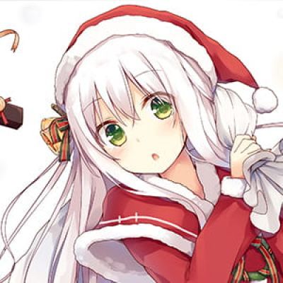 我躲在街角等你 不想独自过圣诞节 二次元头像女生呆萌