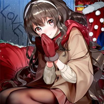 我躲在街角等你 不想独自过圣诞节 二次元头像女生呆萌