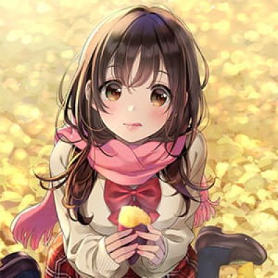戴围巾的少女 二次元动漫女生头像