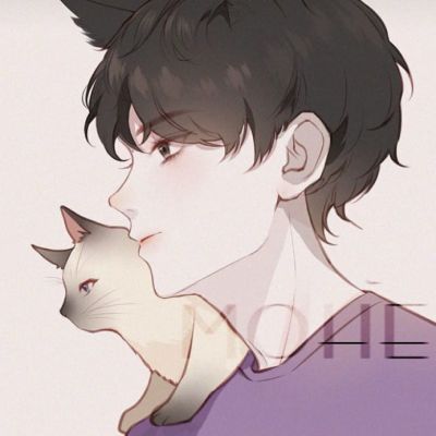 男生基佬一左一右冷酷 动漫男头