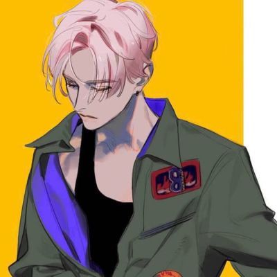 男生基佬一左一右冷酷 动漫男头