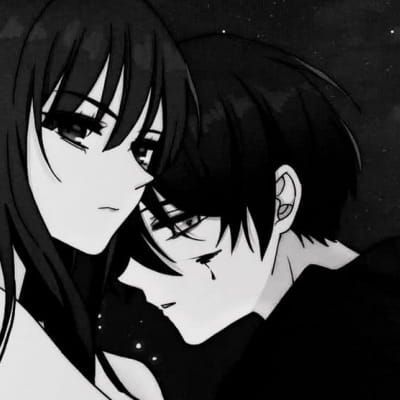 动漫黑白情侣头像