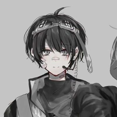 酷炫黑灰色情侣动漫头像