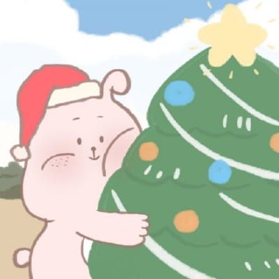 可爱圣诞卡通情侣头像