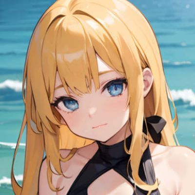 女生金色头发动漫头像