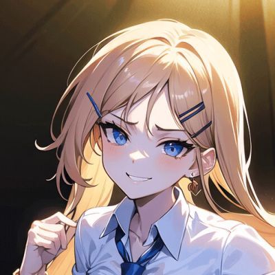 女生金色头发动漫头像