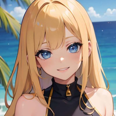 女生金色头发动漫头像