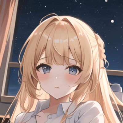 女生金色头发动漫头像