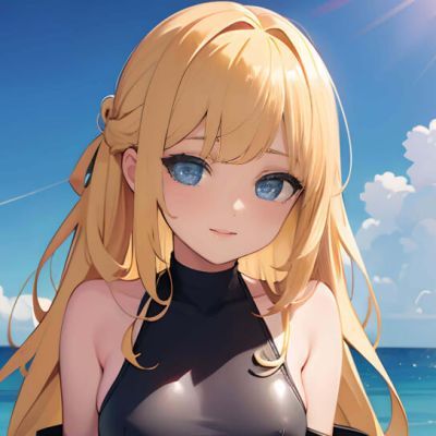 女生金色头发动漫头像