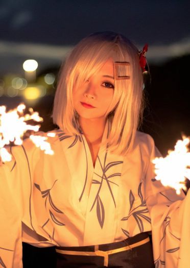 【授权】舰队Collection 滨风 浴衣ver. cos