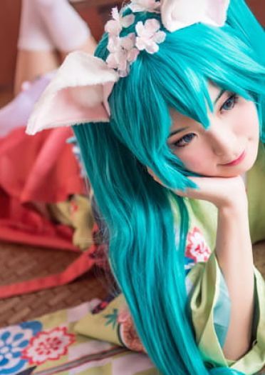 初音未来 动物学院cos 一只懒散的猫咪