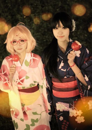 【授权】境界的彼方 栗山未来&名濑美月 和服版cos