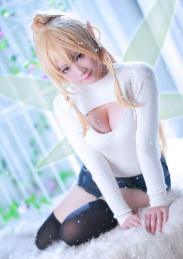 【授权】莉法/桐谷直叶 令人脸红的开胸毛衣COS