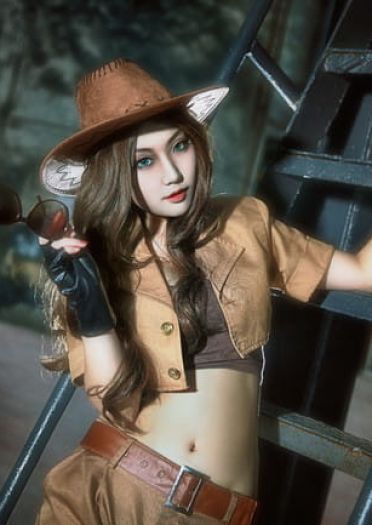 【授权】英雄联盟 凯特琳 古墓丽影皮肤COS