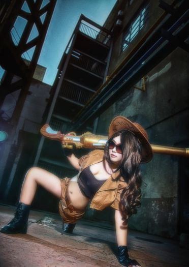 【授权】英雄联盟 凯特琳 古墓丽影皮肤COS