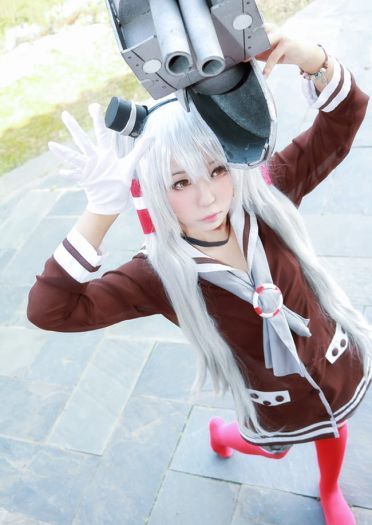 【授权】舰娘天津风COS 和连装炮君一起玩耍吧