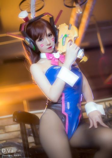 《守望先锋》D.Va兔女郎COS