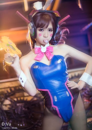 《守望先锋》D.Va兔女郎COS