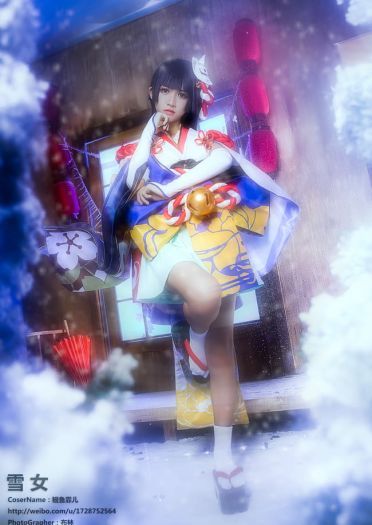 阴阳师手游 雪女 见月之樱皮肤COS