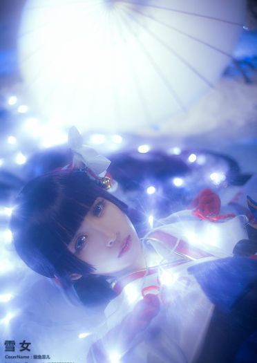 阴阳师手游 雪女 见月之樱皮肤COS