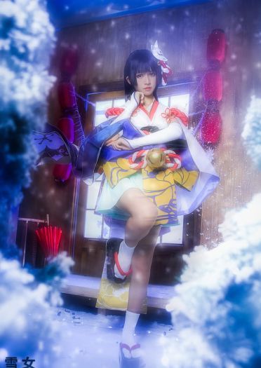 阴阳师手游 雪女 见月之樱皮肤COS