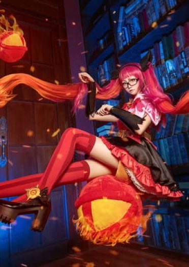 【授权】王者荣耀双马尾萝莉 暗夜萝莉安琪拉COS