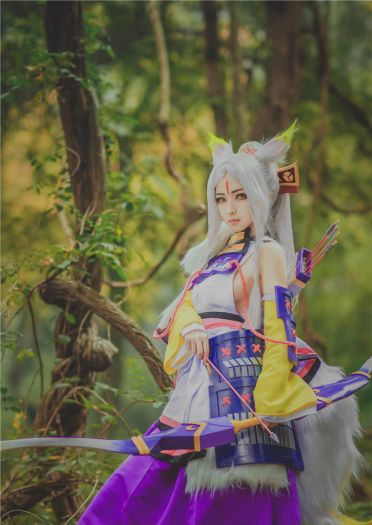网易手游阴阳师sr式神白狼 森林之姬超还原cosplay