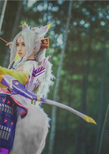 网易手游阴阳师sr式神白狼 森林之姬超还原cosplay