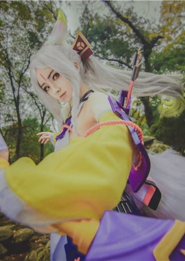 网易手游阴阳师sr式神白狼 森林之姬超还原cosplay