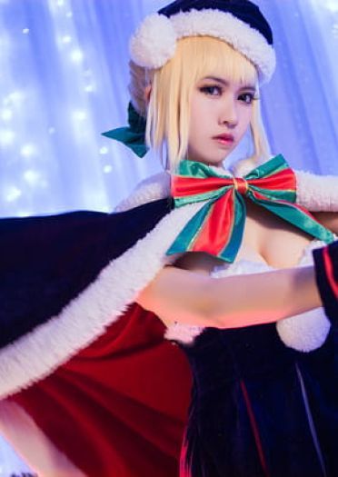 Fate圣诞装黑saber 阿尔托莉雅・潘德拉贡COS