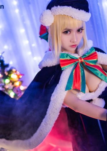 Fate圣诞装黑saber 阿尔托莉雅・潘德拉贡COS